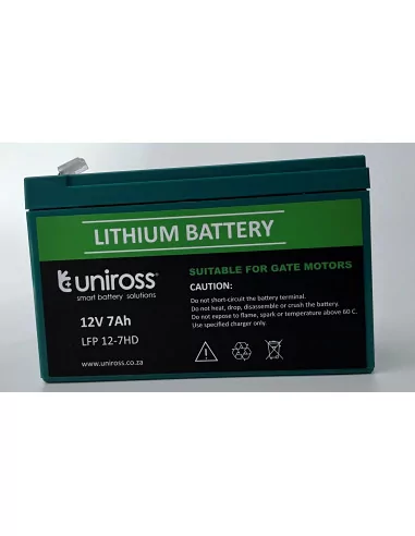 Uniross - 12.8V 7Ah, 89.6Wh, High Draw, Lithium Phosphate battery