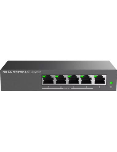 Grandstream Enterprise 5 port Unmanaged GbE PoE Switch - 60W