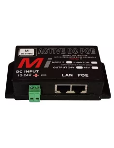 Micro Instruments Gb DC PoE Injector, 12V in 24V out, 30W Max