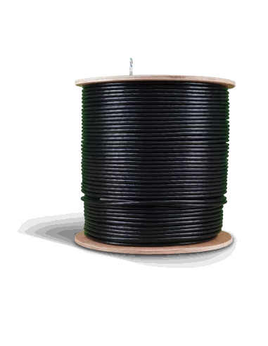 Acconet 500m Roll, Black, Solid Copper, UV protected, STP, CAT6 Cable (Outdoor Use)