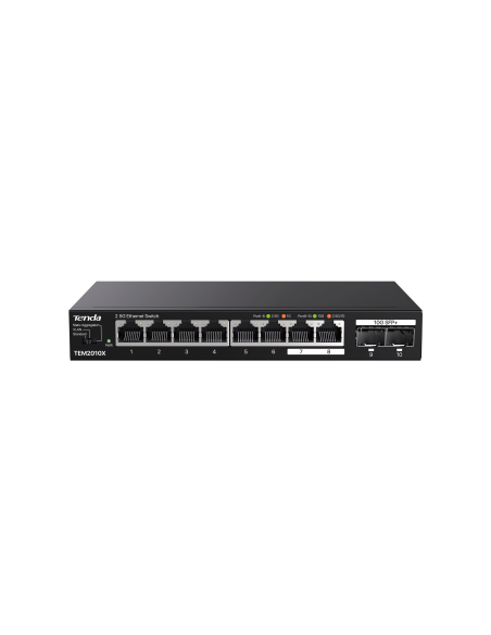 Tenda 8-Port 2.5G Ethernet Switch with 2x 10G SFP slots | TEM2010X