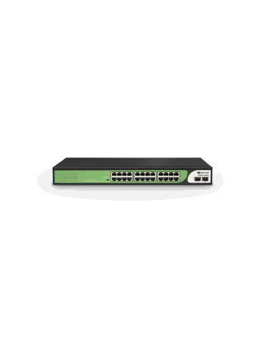 BDCOM 24-Port Gigabit PoE Switch (24-Port PoE + 2-Port Gigabit SFP) 280W PoE Budget