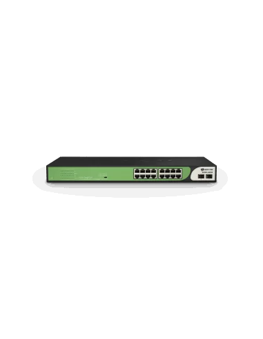 BDCOM 16-Port Gigabit PoE Switch (16-Port PoE + 2-Port Gigabit SFP) 180W PoE Budget