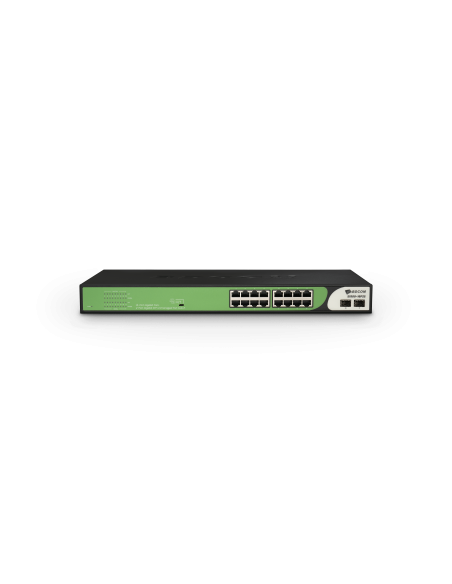 BDCOM 16-Port Gigabit PoE Switch (16-Port PoE + 2-Port Gigabit SFP) 180W PoE Budget