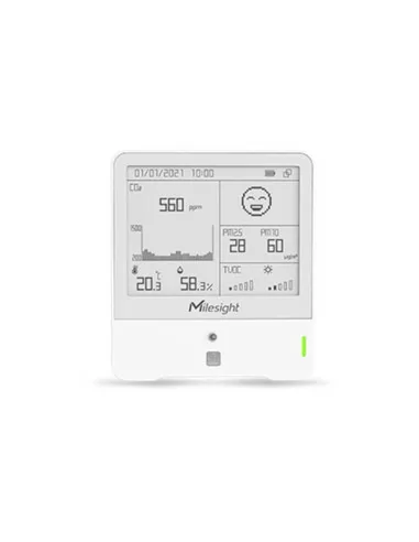 Milesight Indoor Ambience Monitor - Temp, Humidity, PIR, Light, TVOC, CO2, Barometric, PM2.5/10