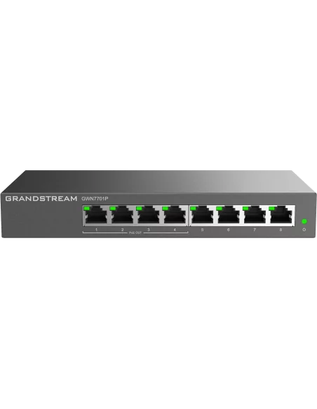 Grandstream Enterprise 8 port Unmanaged GbE PoE Switch 60W | GWN7701P