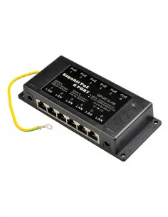 Passive POE Injector Hub, 6 Port, Gigabit, 2.1mm Jack