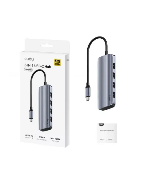 Cudy 6-in-1 4K 5Gbps USB-C HDMI Hub | UH500