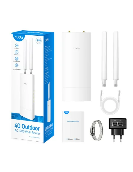 Cudy 4G Dual Band 1200Mbps WiFi 5 Outdoor LTE4 Router | LT500 Outdoor