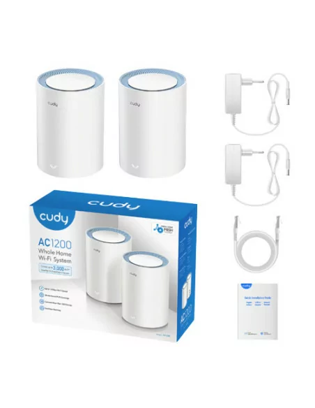 Cudy Dual Band 1200Mbps WiFi 5 Fast Ethernet Mesh 2 Pack | M1200 (2-Pack)