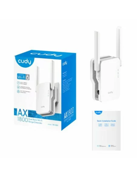 Cudy Dual Band 1800Mbps WiFi 6 Mesh Range Extender | RE1800