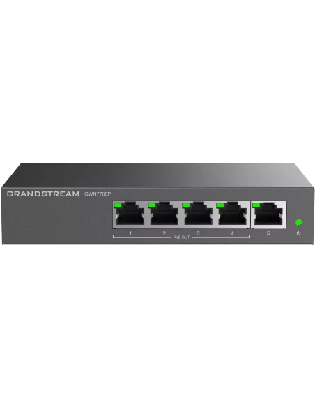 Grandstream Enterprise 5 port Unmanaged GbE PoE Switch - 60W