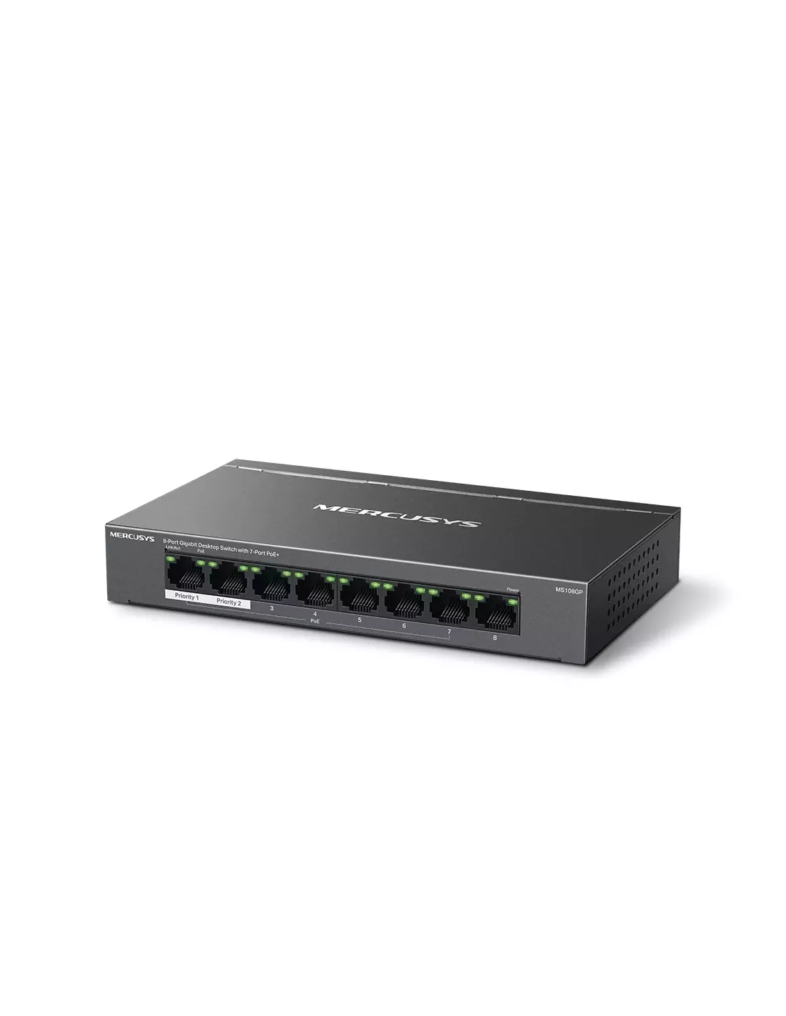 Mercusys 8-Port Gigabit PoE Desktop Switch | MS108GP | MiRO Mercusys 8-Port Gigabit PoE Desktop Switch | MS108GP | MiRO
