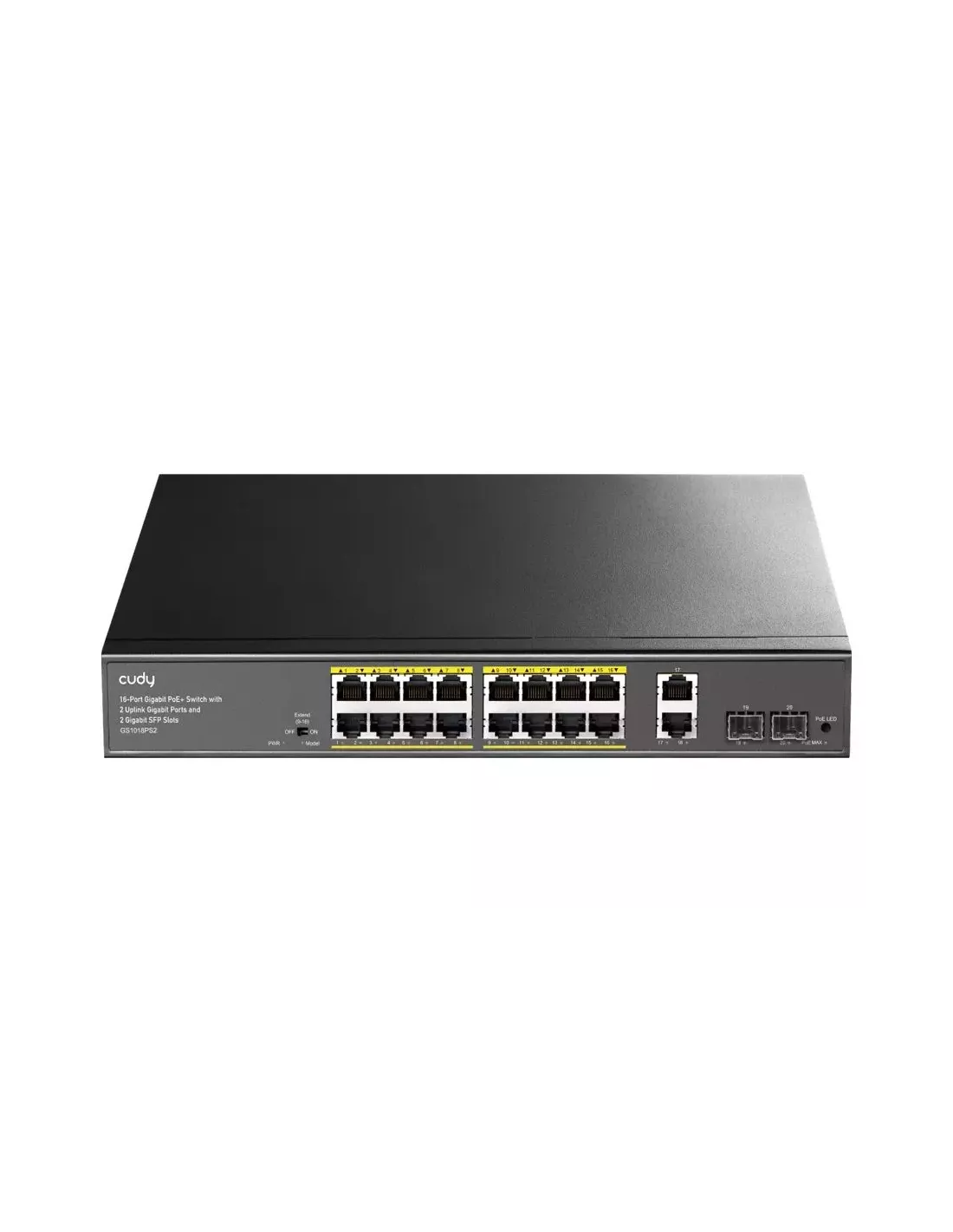 Cudy 16 Port Gigabit, PoE 180W, 2SFP Switch | GS1018PS2 Cudy 16 Port Gigabit, PoE 180W, 2SFP Switch | GS1018PS2