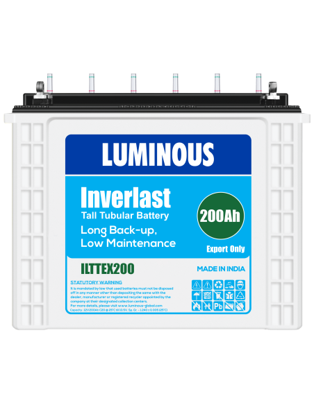 Luminous - Inverlast, 12V - 200Ah Tubular Battery