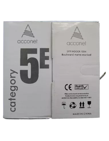 Acconet CAT5e CCA 100m PullBox Indoor SF/TP LAN Cable | CAT5-100-STP Acconet CAT5e CCA 100m PullBox Indoor SF/TP LAN Cable | CAT5-100-STP