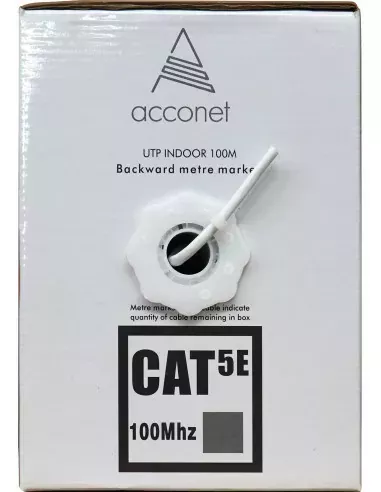 Acconet CAT5e 100m Solid Copper Indoor UTP LAN Cable | CAT5-100-SC Acconet CAT5e 100m Solid Copper Indoor UTP LAN Cable | CAT5-100-SC