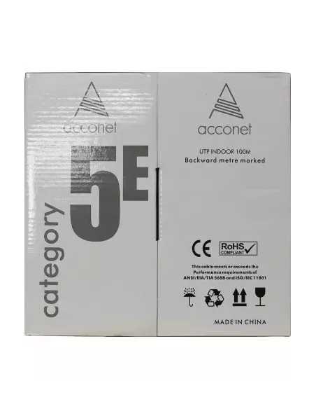 Acconet CAT5e 100m Solid Copper Indoor UTP LAN Cable | CAT5-100-SC