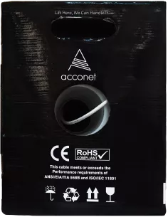 Acconet CAT6 Indoor Ethernet Cable 305m White Solid Copper UTP Pull Box | CAT6-305-SC