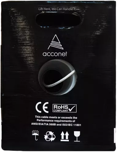 Acconet 305m pull box CAT6 Solid Copper white UTP cable | CAT5-305-SC
