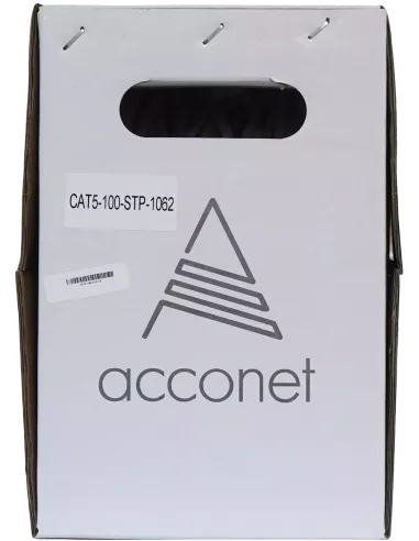 Acconet CAT5e 100m Solid Copper Indoor STP Cable | CAT5-100-SC-STP Acconet CAT5e 100m Solid Copper Indoor STP Cable | CAT5-100-SC-STP