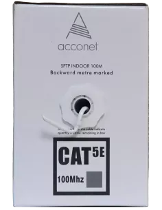 Acconet CAT5e Indoor Ethernet Cable 100m White Solid Copper STP Pull Box | CAT5-100-SC-STP 2