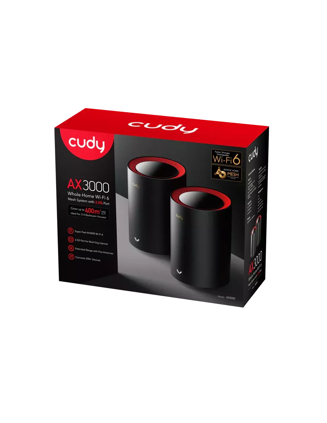 Cudy Dual Band 3000Mbps WiFi 6 Multi-Gigabit Mesh 2-Pack | M3000 (2-Pack) Cudy Dual Band 3000Mbps WiFi 6 Multi-Gigabit Mesh 2-Pack | M3000 (2-Pack)