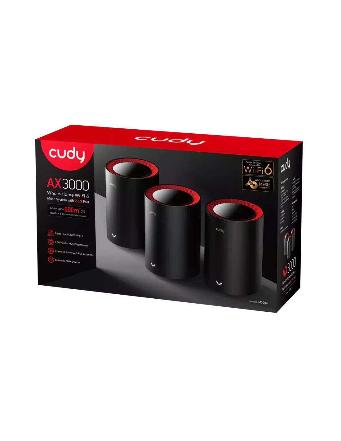 Cudy Dual Band 3000Mbps WiFi 6 Multi-Gigabit Mesh 3-Pack | M3000 (3-Pack) Cudy Dual Band 3000Mbps WiFi 6 Multi-Gigabit Mesh 3-Pack | M3000 (3-Pack)