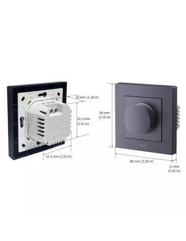 Aqara Dimmer Switch H2 EU Gray | AQ-CTRL-DIM-SW-WALL-G | MiRO Aqara Dimmer Switch H2 EU Gray | AQ-CTRL-DIM-SW-WALL-G | MiRO