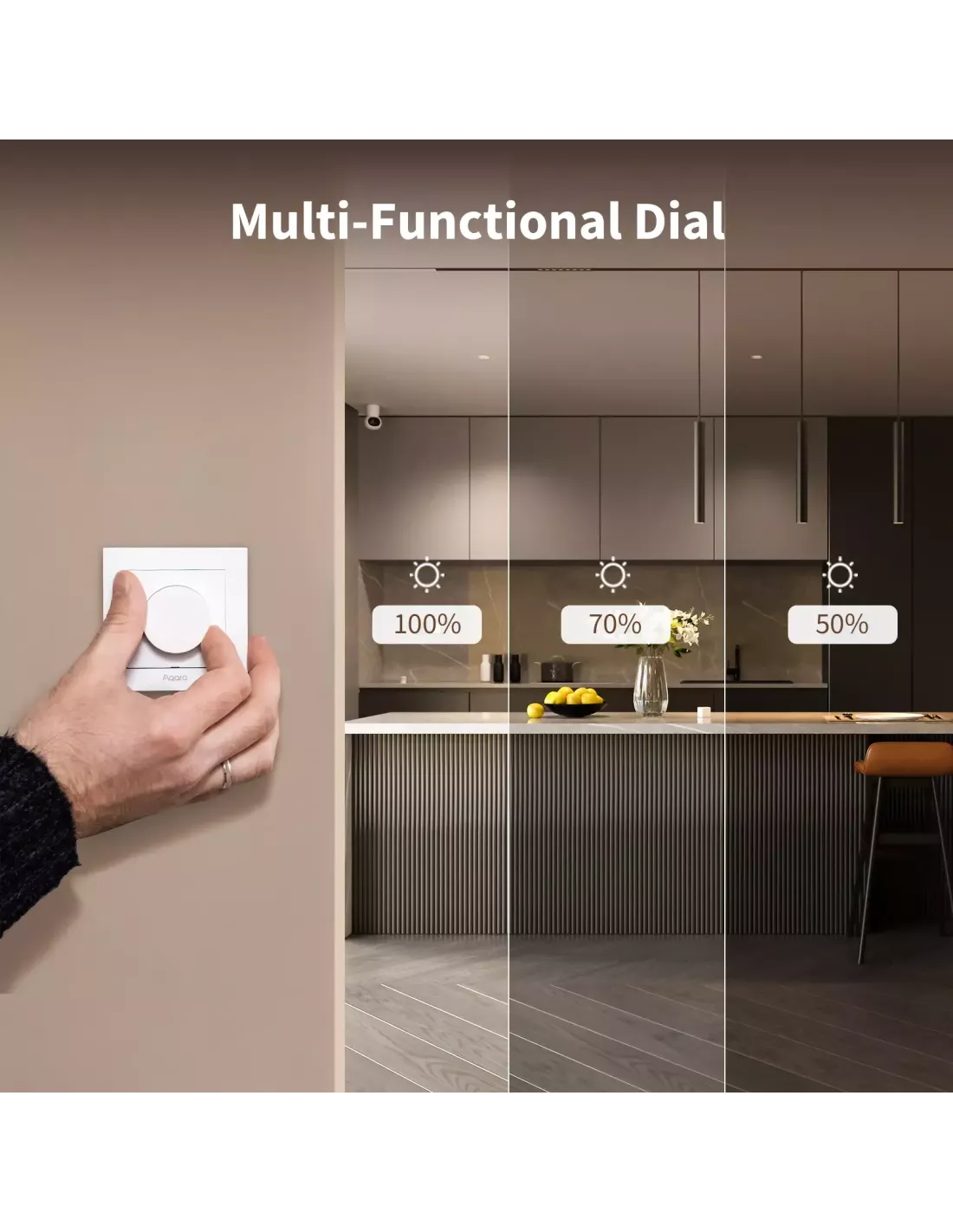 Aqara Dimmer Switch H2 EU 2 White | AQ-CTRL-DIM-SW-WALL-W | MiRO Aqara Dimmer Switch H2 EU 2 White | AQ-CTRL-DIM-SW-WALL-W | MiRO