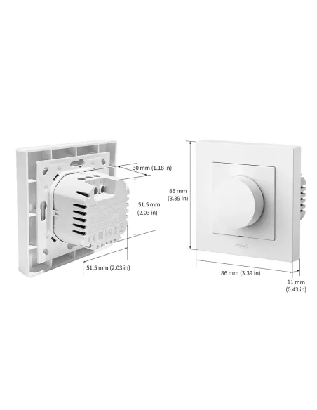 Aqara Dimmer Switch H2 EU 2 White | AQ-CTRL-DIM-SW-WALL-W | MiRO