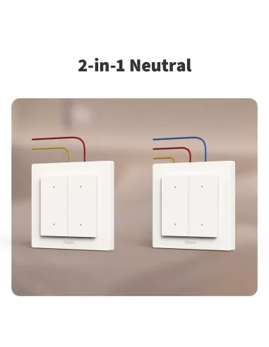 Aqara Light Switch H2 EU 2 Buttons | AQ-CTRL-SW2-WALL | MiRO Aqara Light Switch H2 EU 2 Buttons | AQ-CTRL-SW2-WALL | MiRO