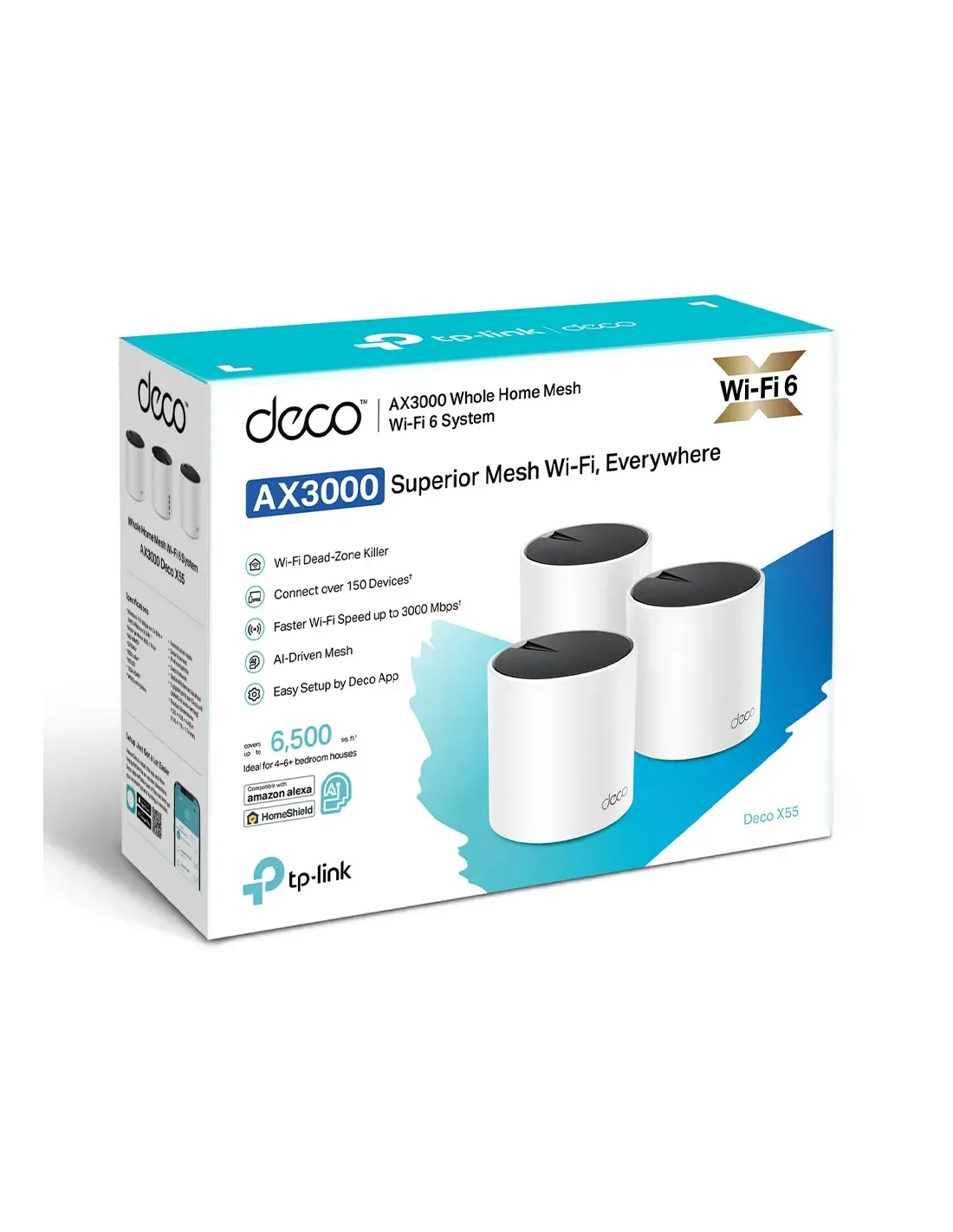 TP-Link AX3000 Whole Home Mesh WiFi 6 System | TP-DECOX55-3P TP-Link AX3000 Whole Home Mesh WiFi 6 System | TP-DECOX55-3P