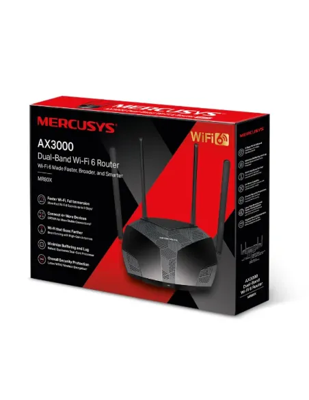 Mercusys AX3000 Dual Band WiFi 6 Router | MR80X