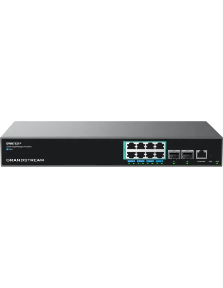 Grandstream Enterprise L3 8 port Managed 2.5GbE PoE++ Switch 240W | GWN7821P