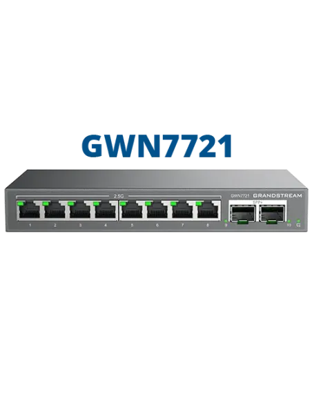 Grandstream Enterprise 8 port Lite Cloud Managed 2.5GbE Switch | GWN7721