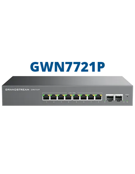 Grandstream Enterprise 8 port Lite Cloud Managed 2.5GbE Switch | GWN7721