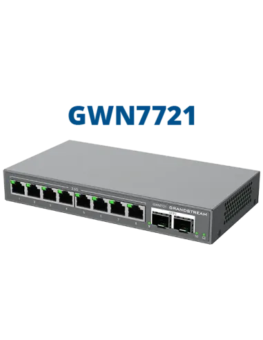 Grandstream Enterprise 8 port Lite Cloud Managed 2.5GbE PoE Switch | GWN7721P Grandstream Enterprise 8 port Lite Cloud Managed 2.5GbE PoE Switch | GWN7721P