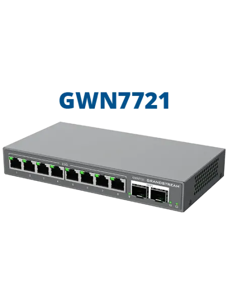 Grandstream Enterprise 8 port Lite Cloud Managed 2.5GbE PoE Switch | GWN7721P