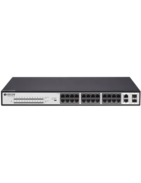 BDCOM 370W 26-Port 10/100 PoE Switch | S1226-24P | MiRO