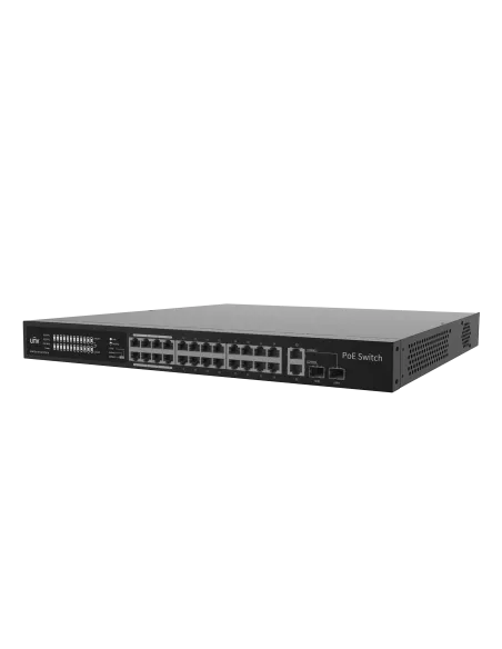 UNV - 24 x PoE Ports, 2 x Combo Ports, MAX Capacity 370W, 30W Per Port