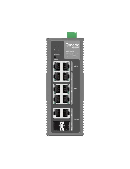 TP-Link Omada 10-Port Gigabit Industrial Easy Managed Switch with 6-Port PoE+ and 2-Port PoE++