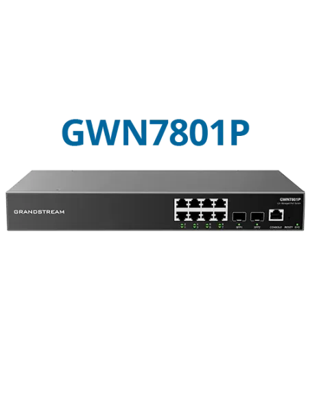 Grandstream Enterprise L2++ 8 port Managed GbE PoE Switch 120W | GWN7801P-PRO Grandstream Enterprise L2++ 8 port Managed GbE PoE Switch 120W | GWN7801P-PRO