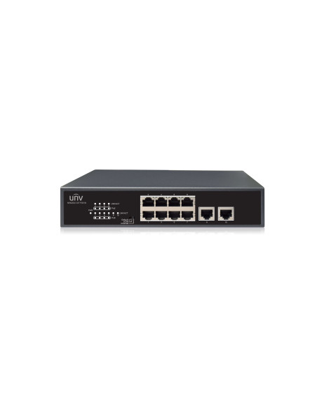 UNV - 8 Port PoE Switch, supports EXTEND Mode (120W) 8-port, 2 Uplink port PoE Switch