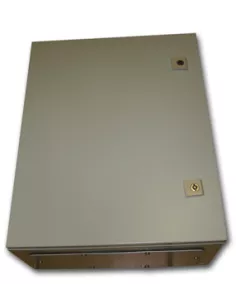 Metal IP55 Weatherproof Enclosure (500x400x210), Beige, Surface Mount Lockable Doors
