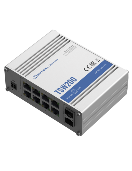 Teltonika 8-Port Gigabit PoE+ Ethernet Switch | TSW200