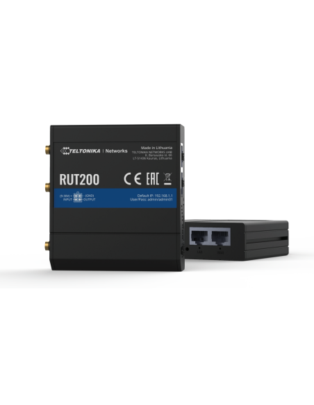 Teltonika 4G/LTE WiFi 4 Industrial Cellular Router | RUT200