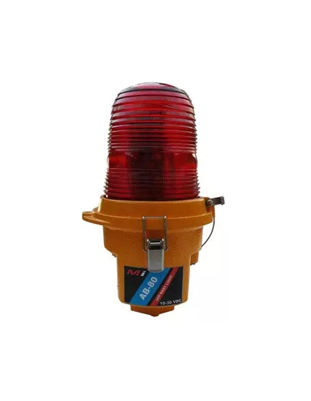 Micro Instruments LED Aircraft Beacon, RED, Tempered Glass, Aluminium Body, 10-30 VDC