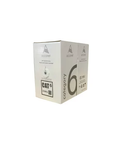 Acconet CAT6 Cable, 305m Pull Box, CCA, Grey/White, SF/TP, Foil, Braiding (Indoor Use)