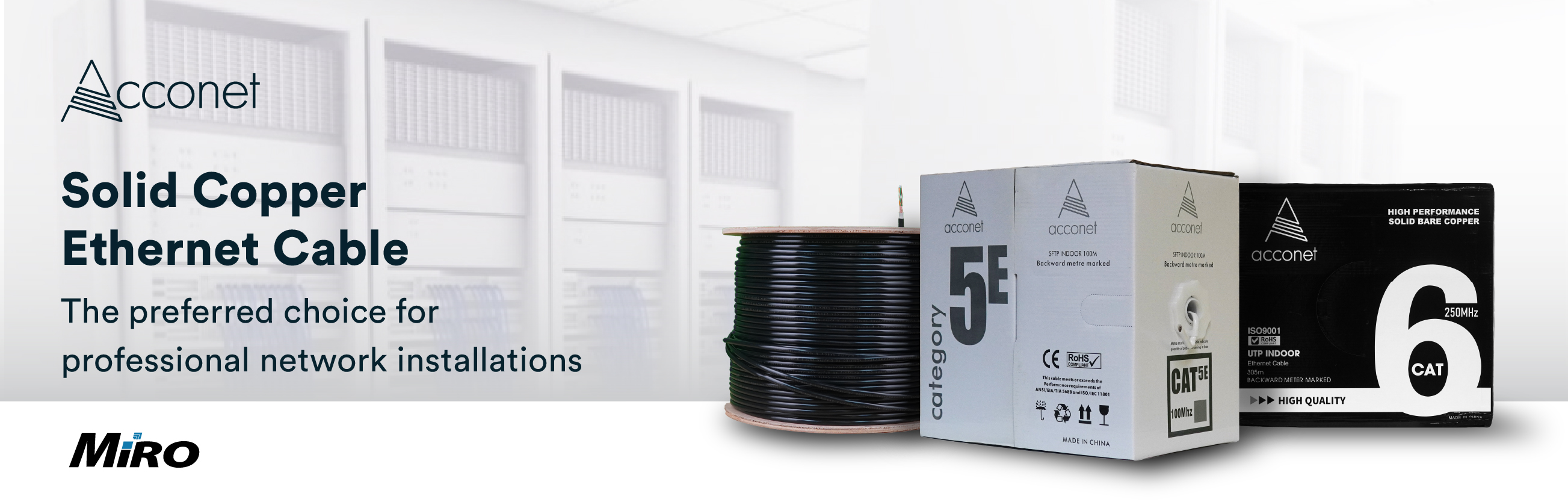 Solid Copper Ethernet Cables | Acconet | MiRO